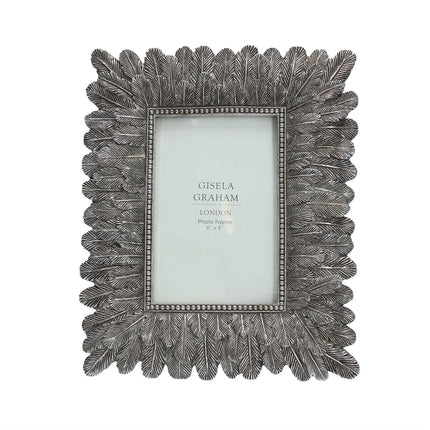 Burnished Silver Feather Photo Frame 4" x 6"