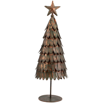 Decorative Metal Tree Ornament in Burnished Copper Large