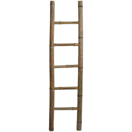 Bamboo ladder with 5 rungs natural